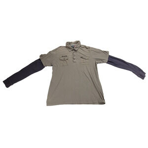 Vintage Quicksilver Shirt Sz XXL Mens Brown Long Sleeve Y2k Retro Polo Skater